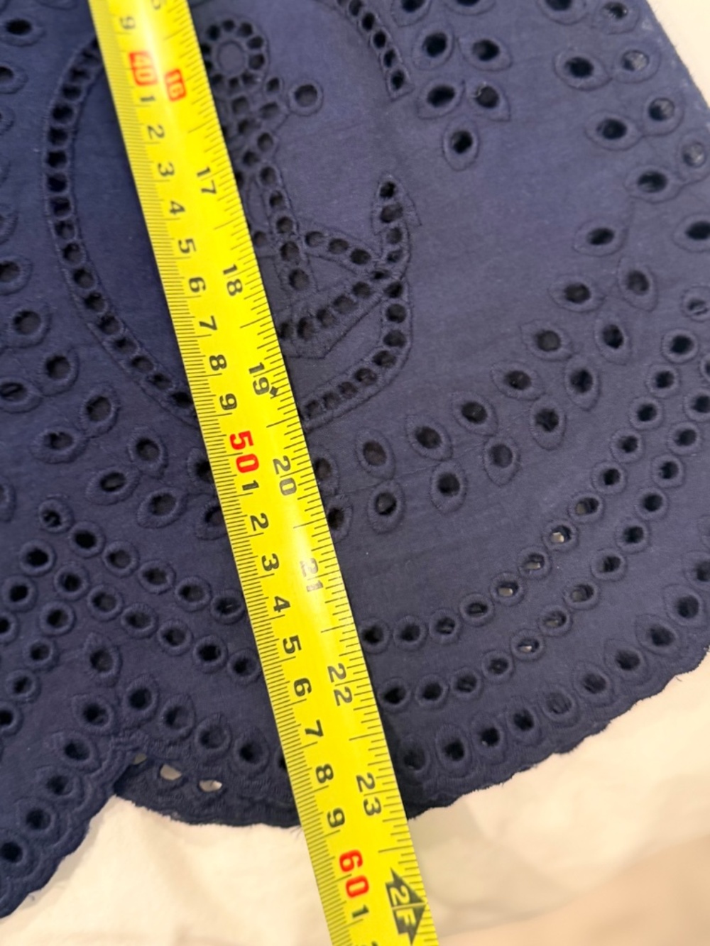 Tuckernuck Nautical Eyelet Margot Stand Collar Top - Navy - Size S - Picture 6 of 6